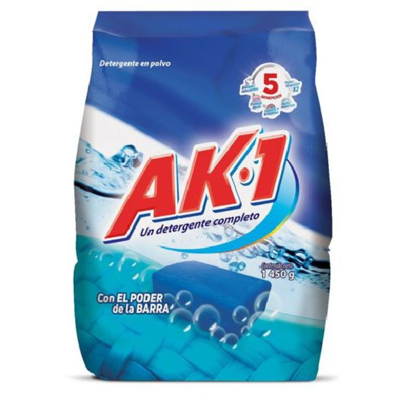 Detergente En Polvo Ak1 Poder De La Barra 1450 Gr