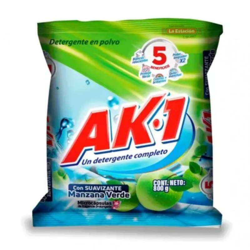 Detergente Ak-1 Manzan 800g Bux15un
