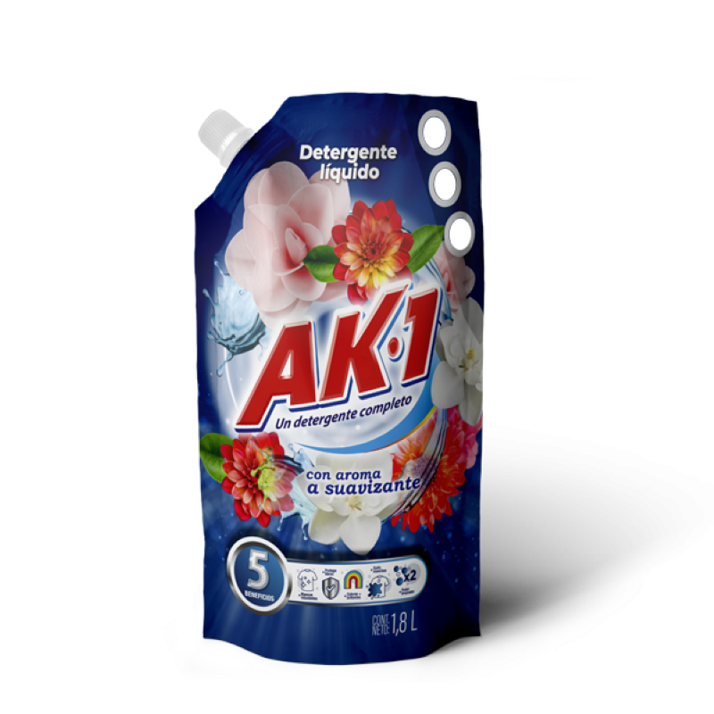 Detergente Liquido Ak1 Con Suavizante Doypack 1800 Ml