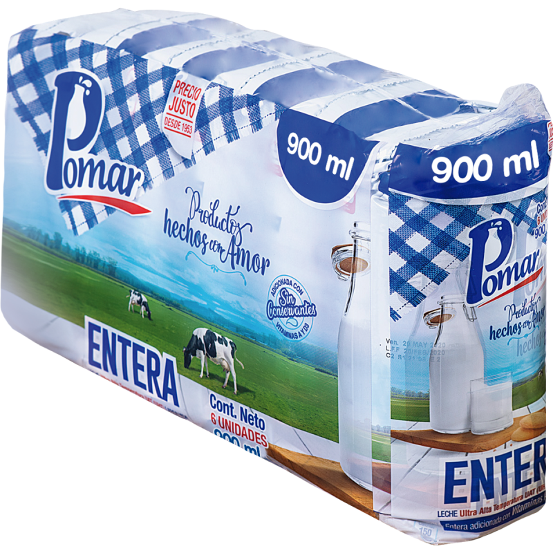Leche Entera Pomar 900 X 6 Und