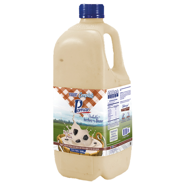 Yogurt Pomar Ron Con Pasas Garrafa 1890 Ml