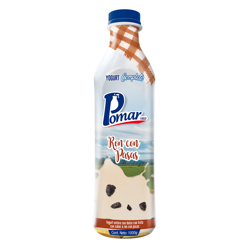 Yogurt Pomar Ron Con Pasas Garrafa 1000 Ml