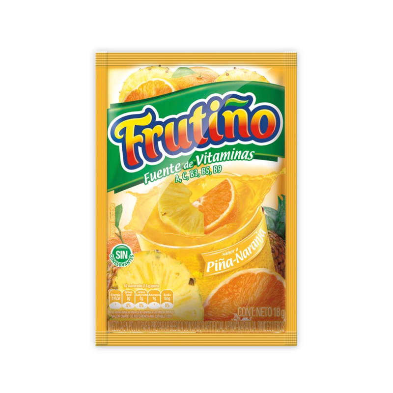Bebida Instantanea Frutino Pina Naranja 18 Gr