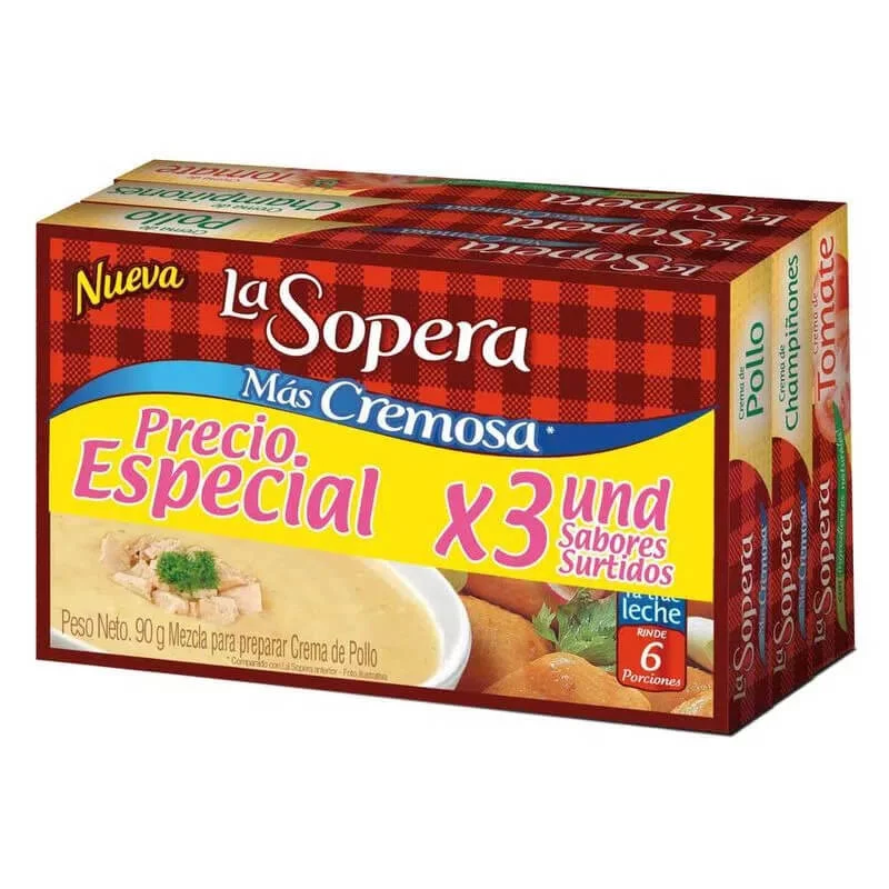 Crema La Sopera Surtida 3 Und 90 Gr