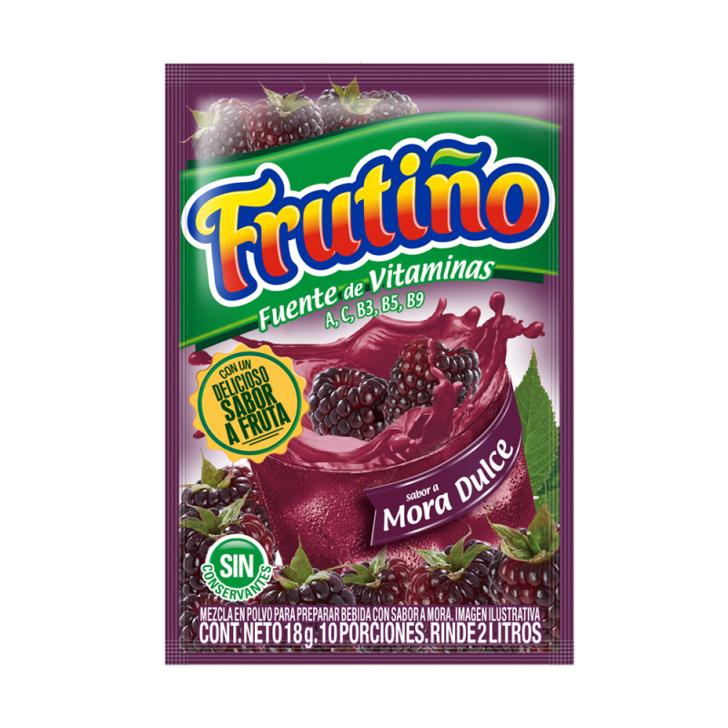 Bebida Instantanea Frutino Mora Dulce 18 Gr