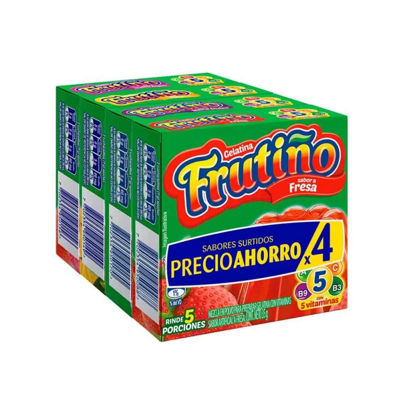 Gelatina Frutino Mora Cereza Limon Fresa 4 Und