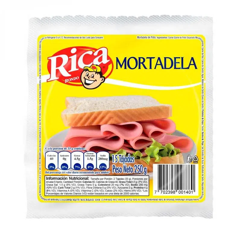 Mortadela Rica Tradicional 250 Gr