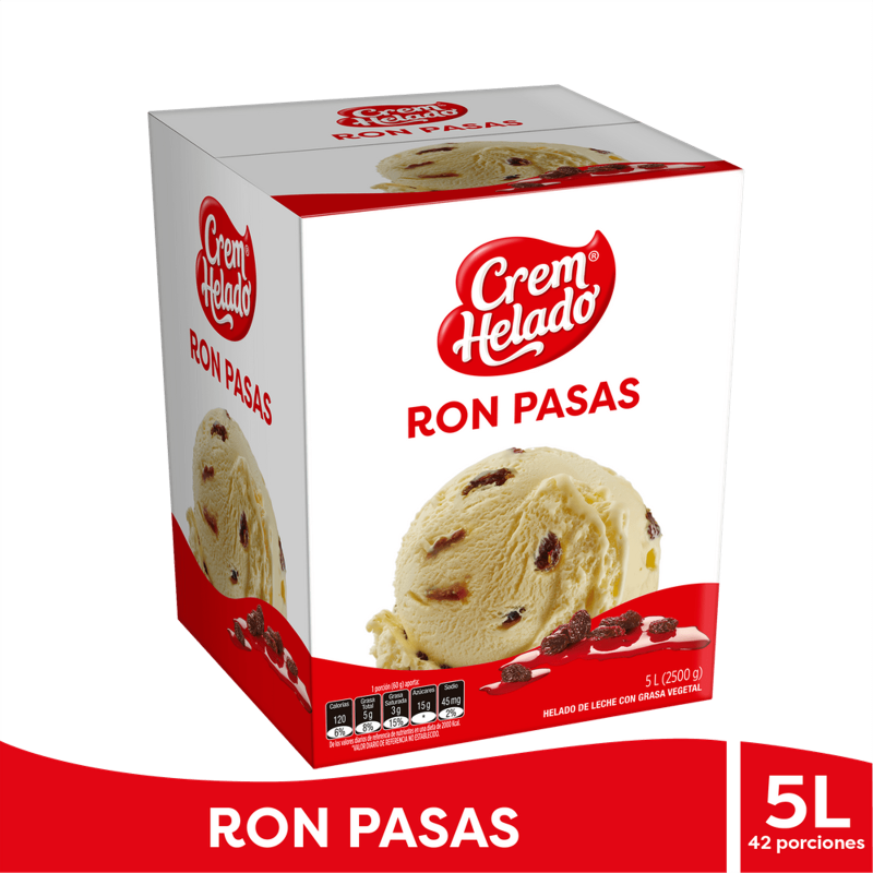 Helado Cremhelado Ron Pasas Trad Tarr 5l