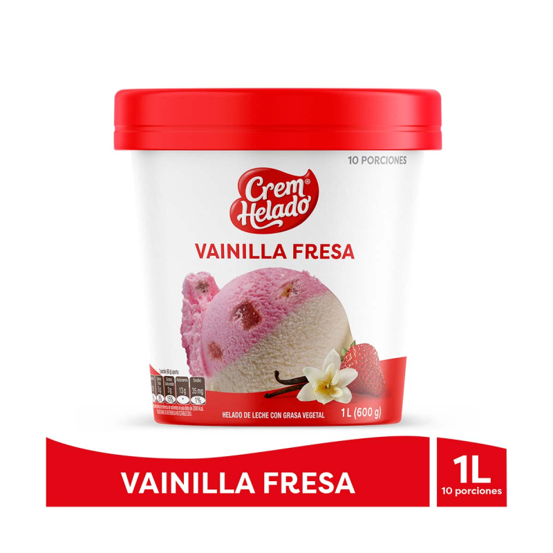 Helado Cremhelado Vainilla Fresa 600