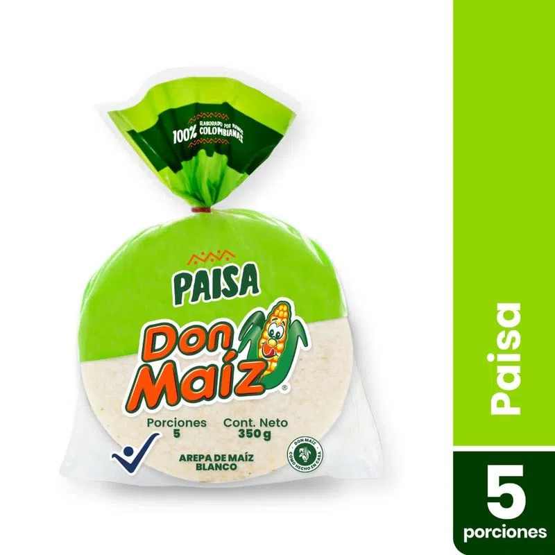 Arepa Don Maiz Paisa 5 Und 350 Gr