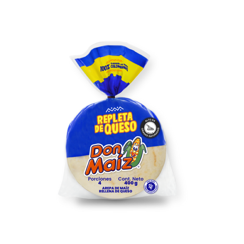 Arepa Don Maiz Repleta De Queso 4 Und 400 Gr