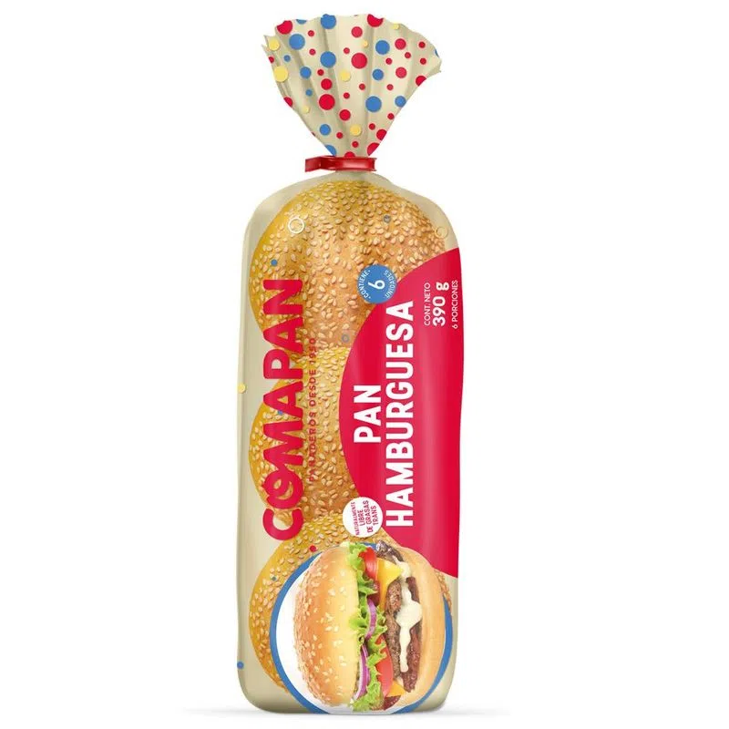 Pan Coma Pan Hamburguesa 6 Und 390 Gr