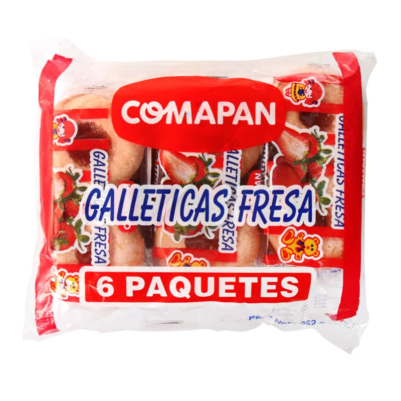 Galletas Comapan Fresa 6 Und 252 Gr
