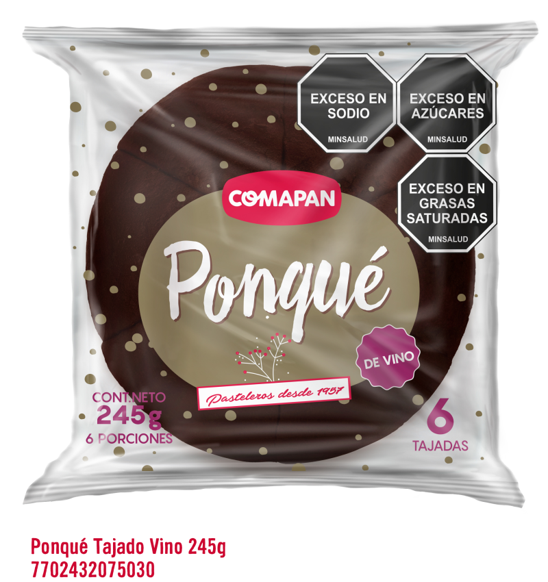 Ponque Coma Pan Vino Tajado 245 Gr