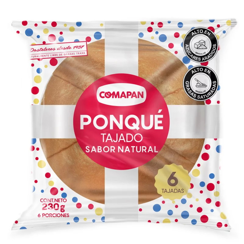 Ponque Coma Pan Tajado 230 Gr