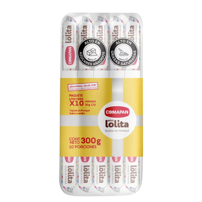 Ponque Lolita Mini Tajada 10 Und 30 Gr