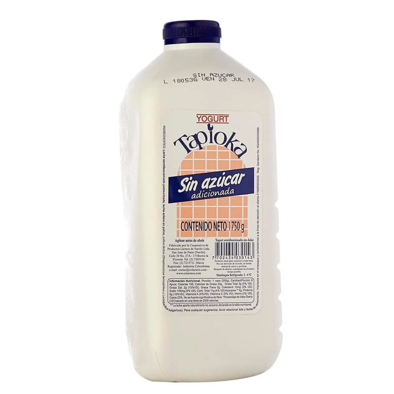 Yogurt Tapioka Sin Azucar 1750 Ml