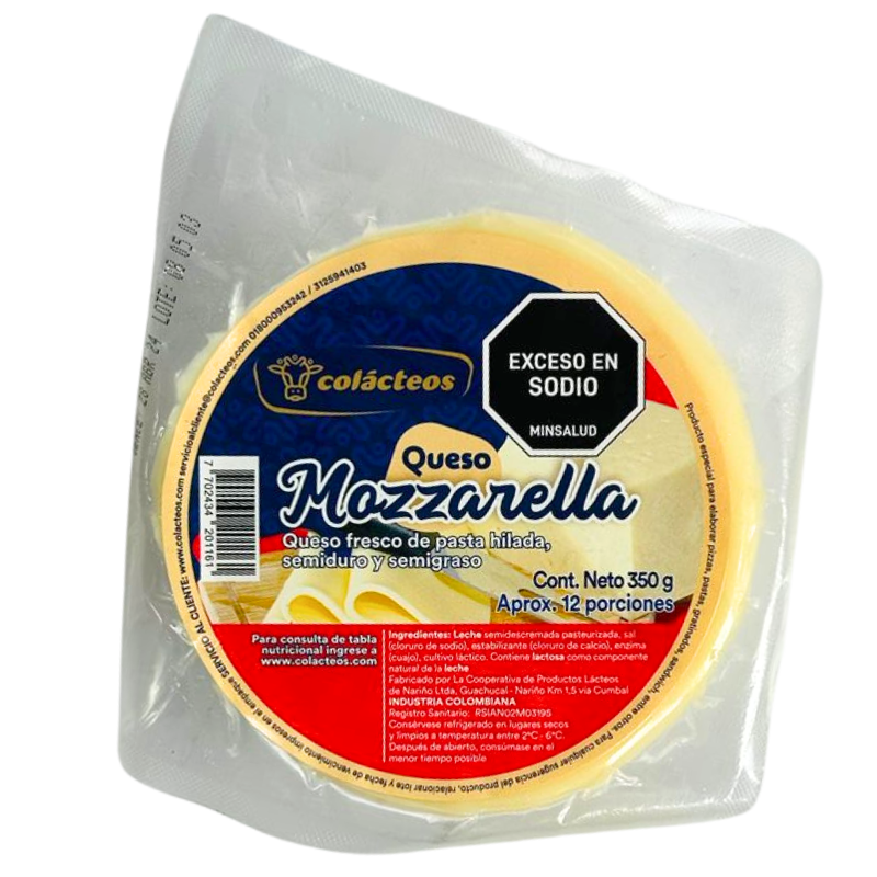 Queso Colacteos Mozzarella 350 Gr