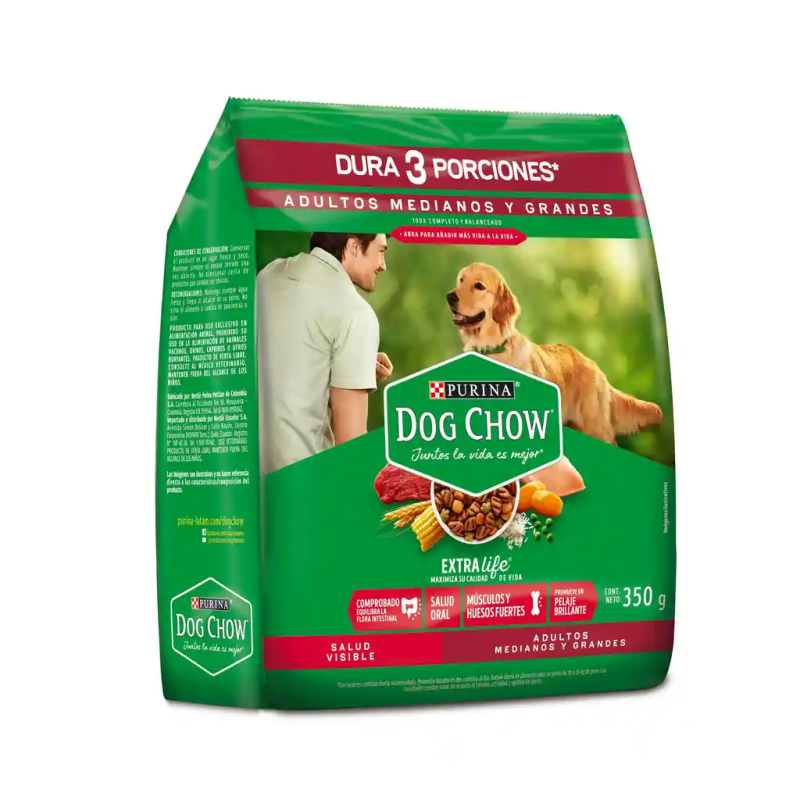 Concentrado Dog Chow Adulto Razas Mediana Grandes 350 Gr