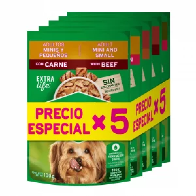 Concentrado Mojado Dog Chow Surtido 5 Und 100 Gr