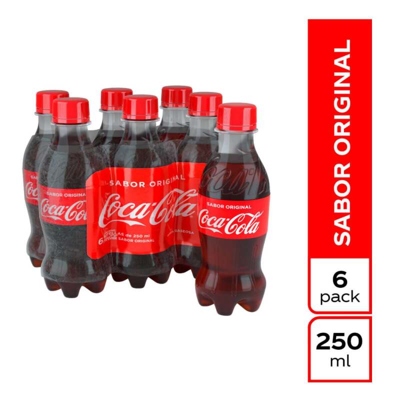 Gaseosa Coca Cola Original Mini 6 Und 250 Ml