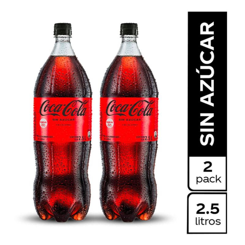 Gaseosa Coca Cola Sin Azucar 2 Und 2500 Ml