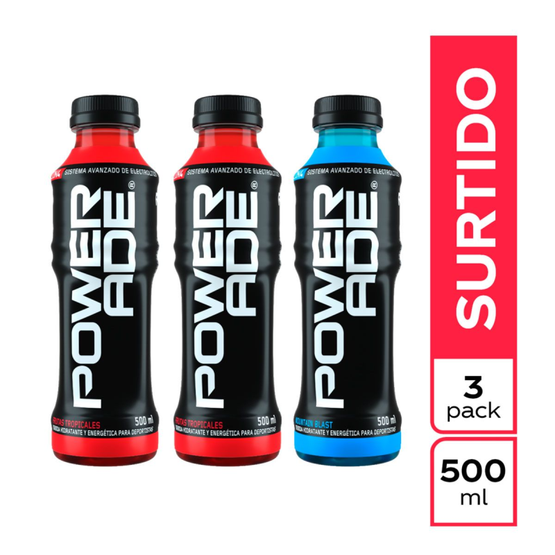 Bebida Hidratante Powerade Surtido 3 Und 500 Ml