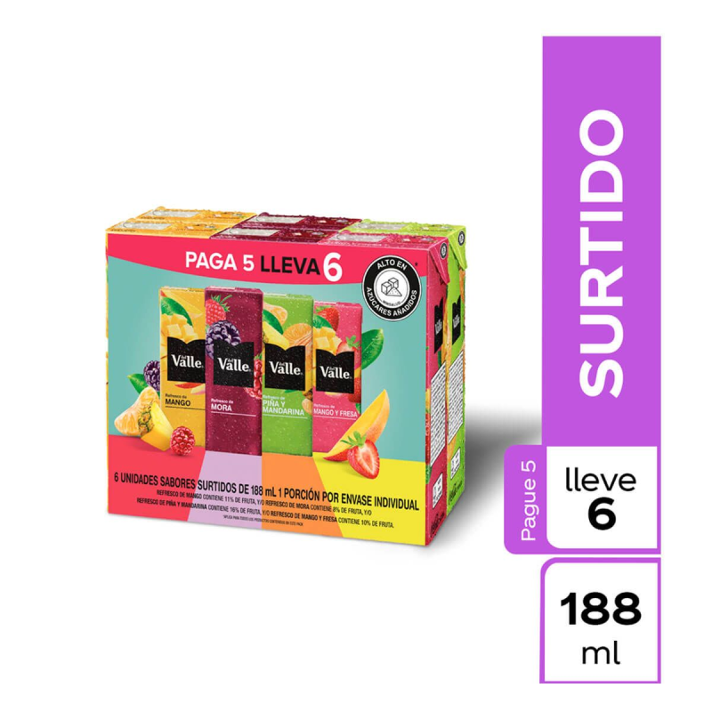Jugo Del Valle Frutal 6 Pack 6 Pack 188 Ml