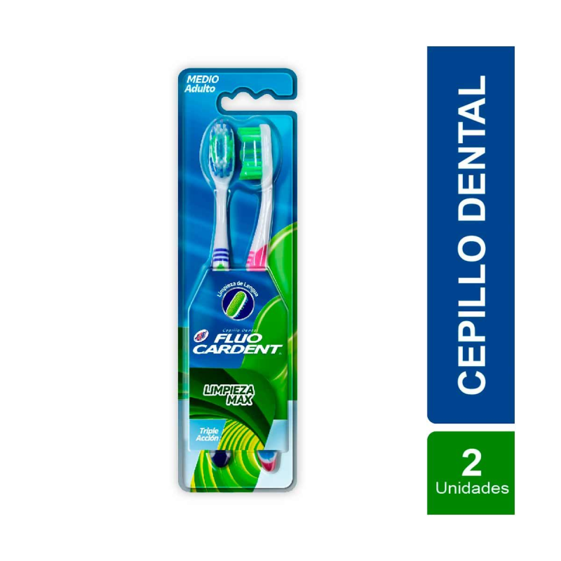 Cepillo Dental Fluocardent Limpieza Max 2 Und