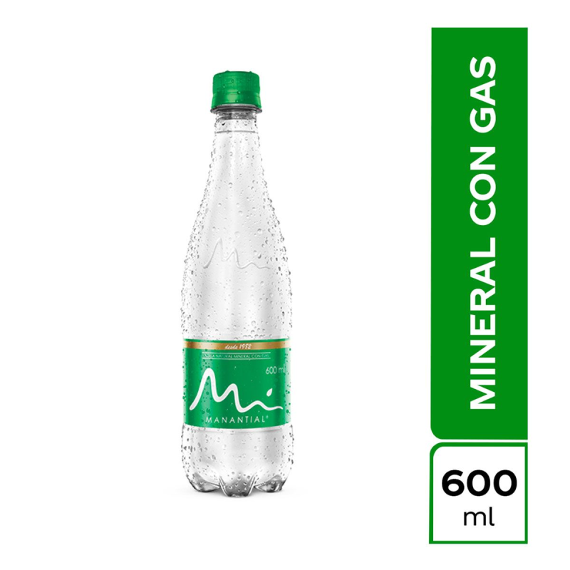 Agua Manantial Con Gas 600 Ml