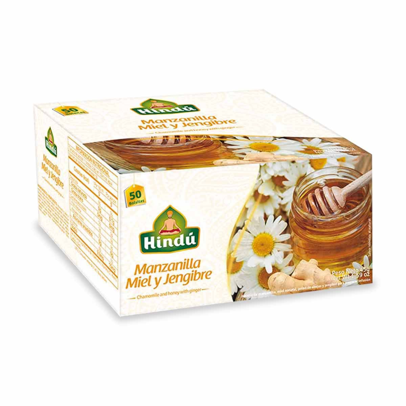 Aromatica Hindu Manzanilla Miel Jengibre 50 Sobres 65 Gr
