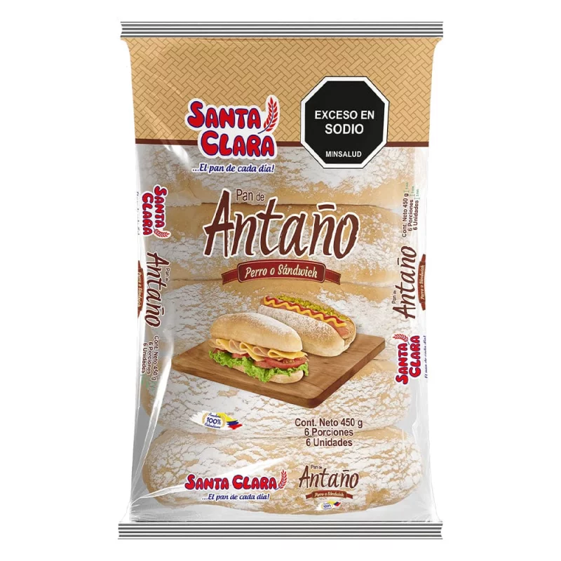 Pan Perro Sandw Antano Santa Clara 450g