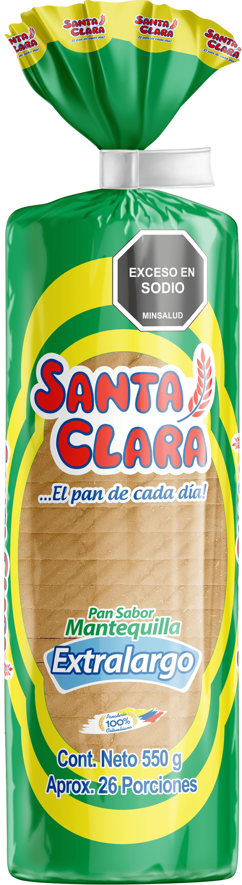 Pan Santa Clara Tajado Mantequilla Extra Lago 550 Gr