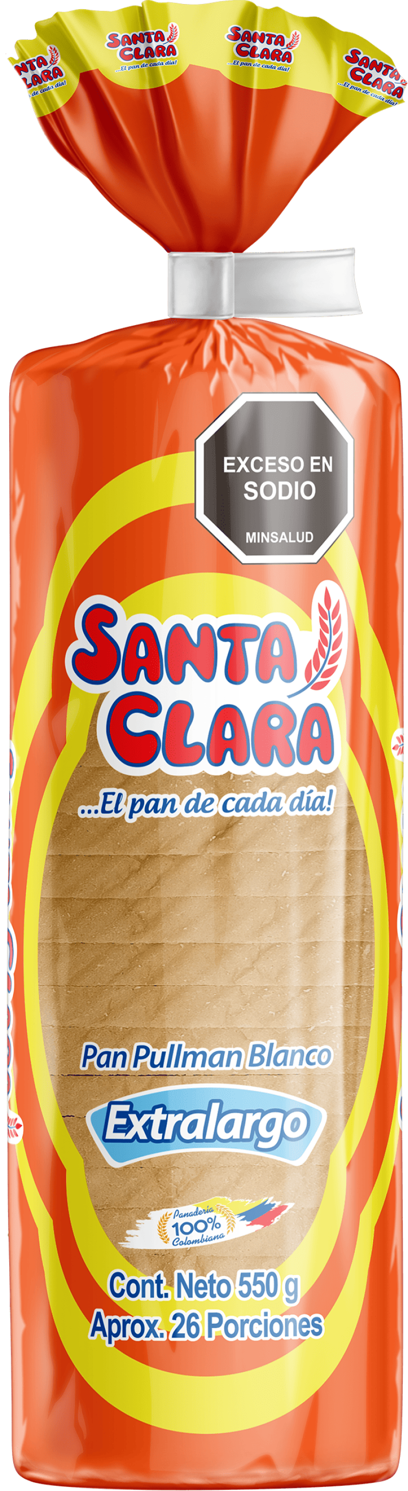 Pan Santa Clara Tajado Blanco Extra Largo 550 Gr