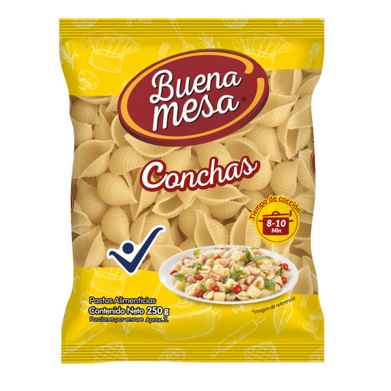 Pasta Conchas Buena Mesax250g X 24 Und