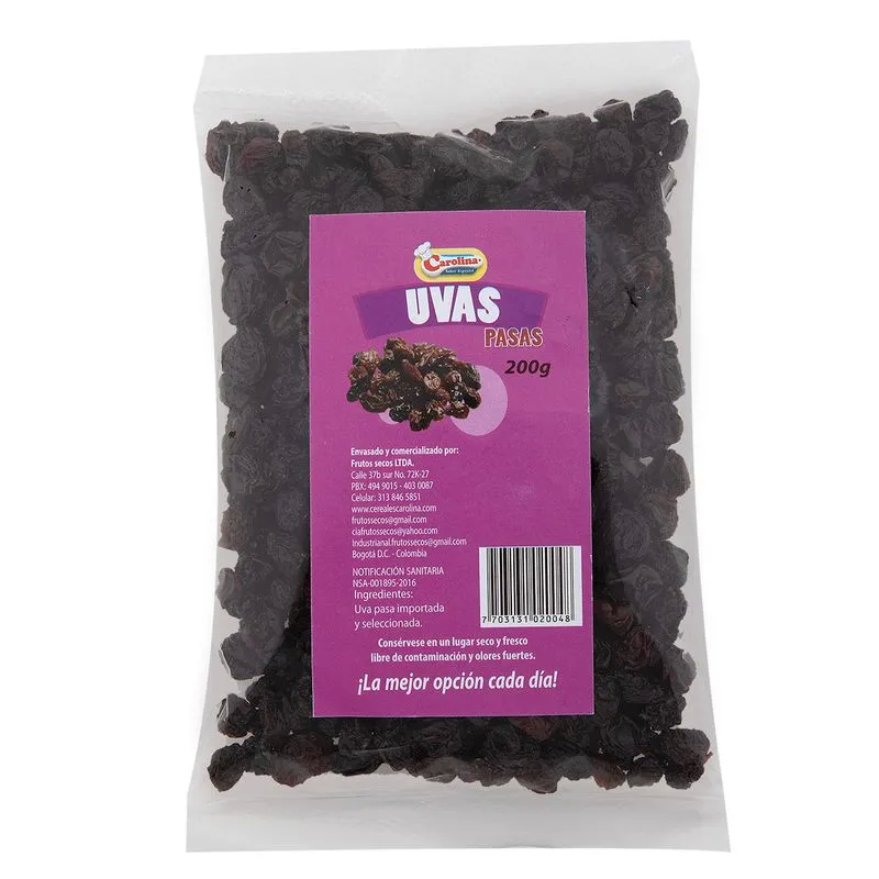 Uva Pasa Carolina 200 Gr