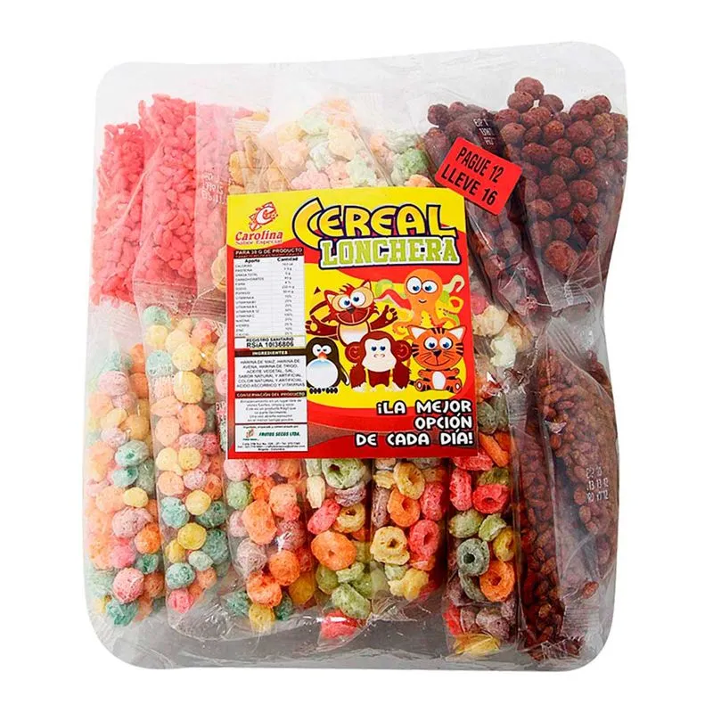 Cereal Carolina Tipo Lonchera 16 Paquetes 360 Gr