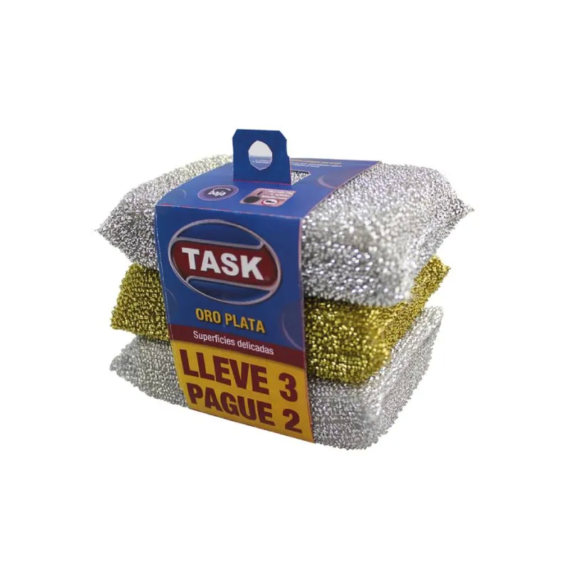 Esponja Task Suave Oro Plata Pague 2 Lleve 3