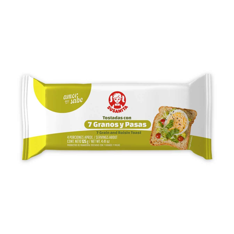 Tostadas Susanita 7 Granos Con Pasas 125 Gr