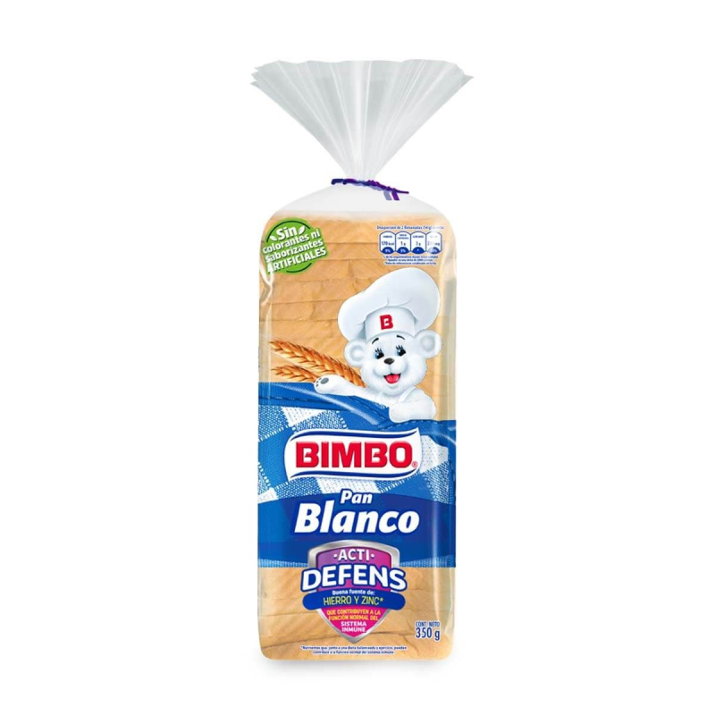 Pan Bimbo Blanco Actidefensis 350 Gr