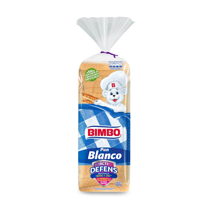 Pan Bimbo Blanco Actidefensis 730 Gr