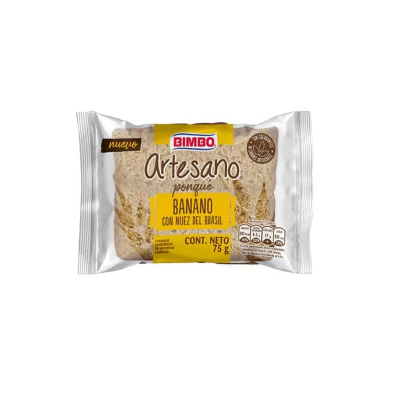 Ponque Bimbox75g Artesano Banano Nueces