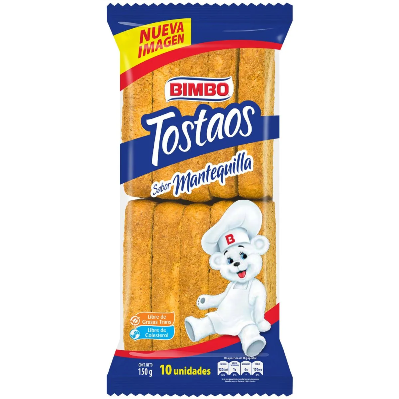 Tostada Bimbo Mantequilla 10 Und 150 Gr
