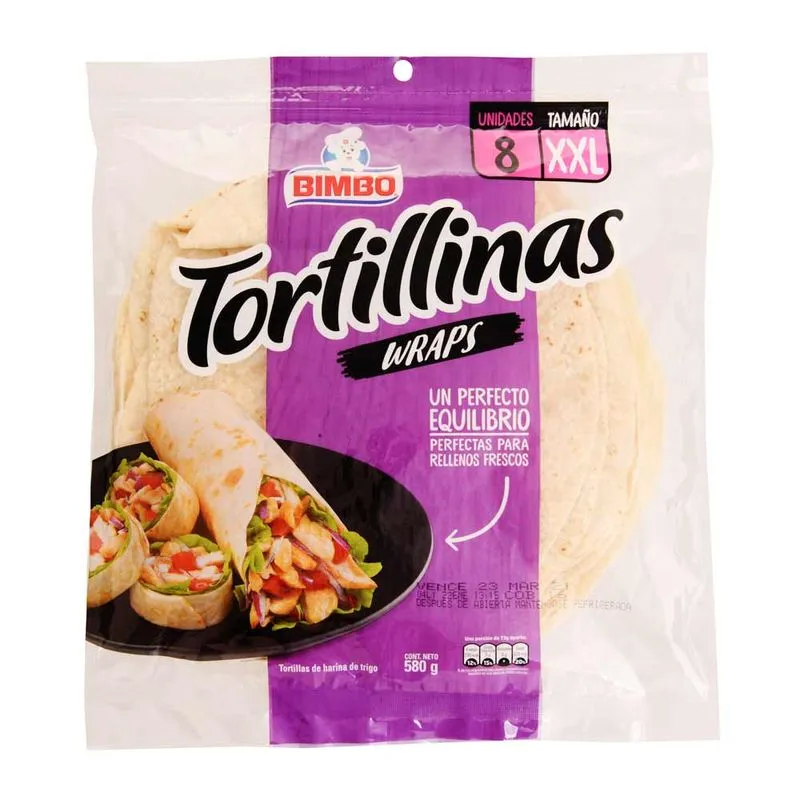Tortillas Bimbo Wraps 580 Gr