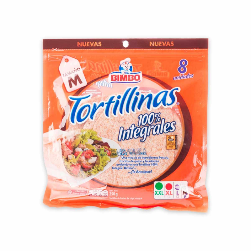 Tortillas Bimbo Integral 8 Und 250 Gr