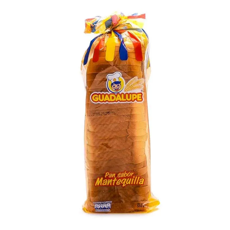 Pan Guadalupe Tajado Mantequilla Largo 550 Gr