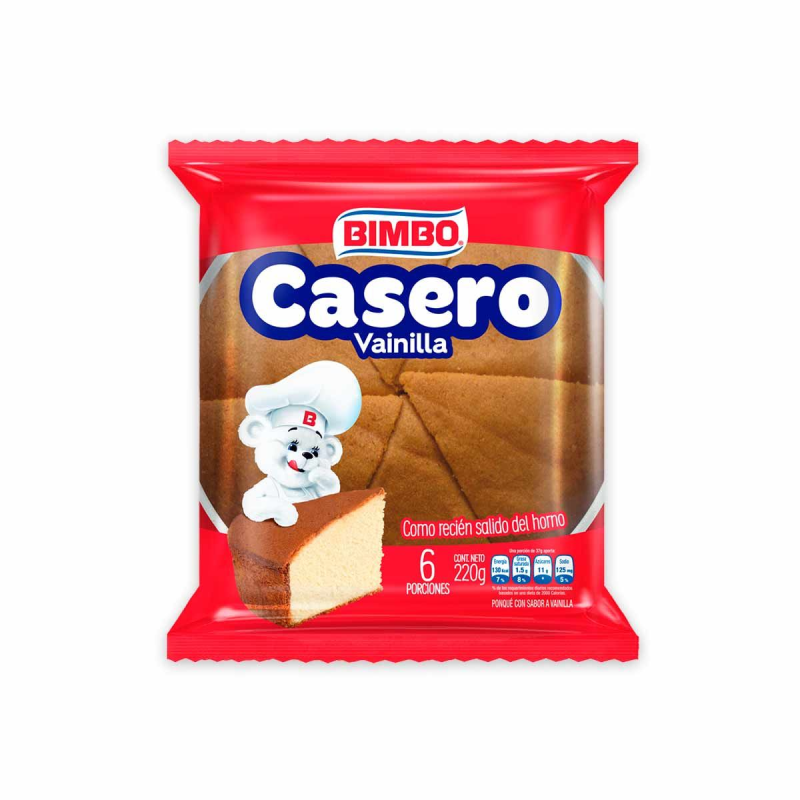Ponque Bimbo Casero Vainilla 220 Gr