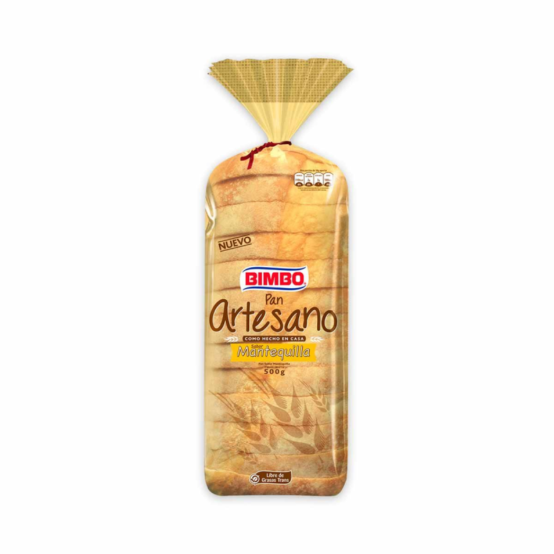 Pan Bimbo Artesano Mantequilla 500 Gr