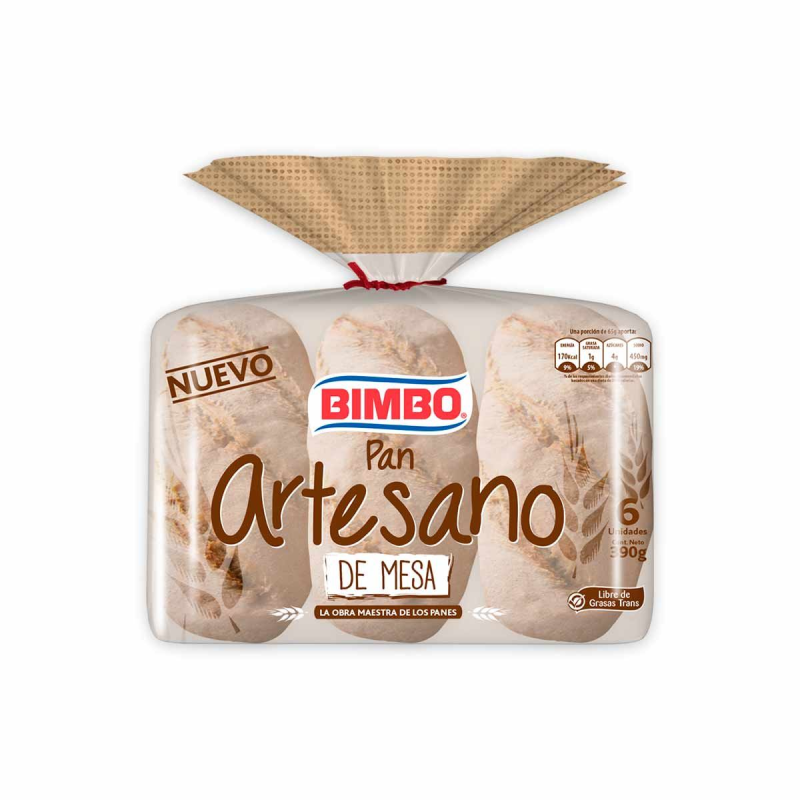 Pan Bimbo Artesano De Mesa 6 Und 250 Gr