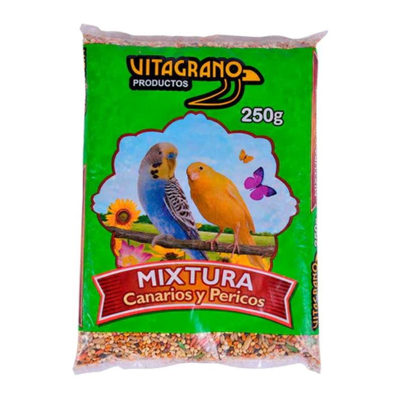 Alimento Para Aves Vitagrano Pericos- Canarios 250 Gr
